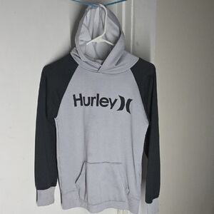 Hurley Boys 14-16 Two-Tone Hoodie in Gray and Black